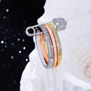 Multicolor Safety Pin Ring C1006